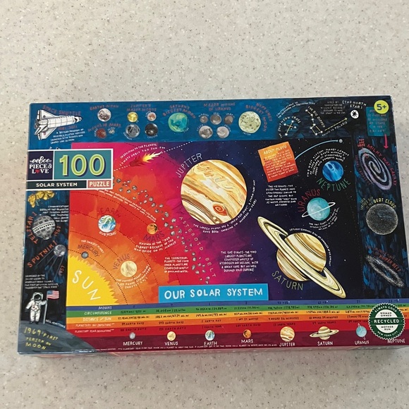 Eeboo Other - NWT 100 Pc Solar System Puzzle - Colorful Space Design
